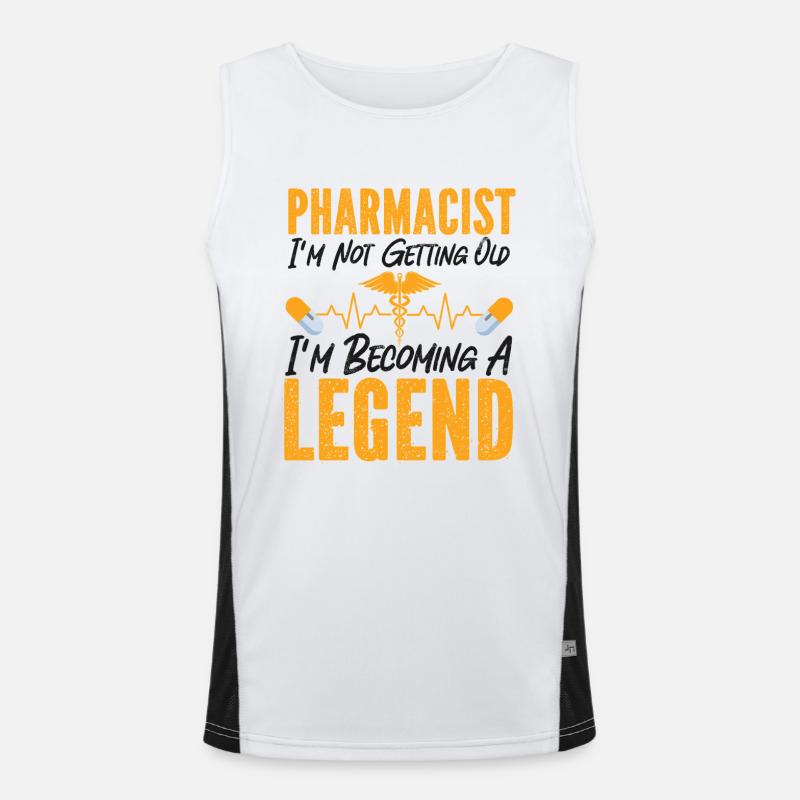 Pharmacy Tech Technician - Men's Functional Contrast Tank Top  - white/black