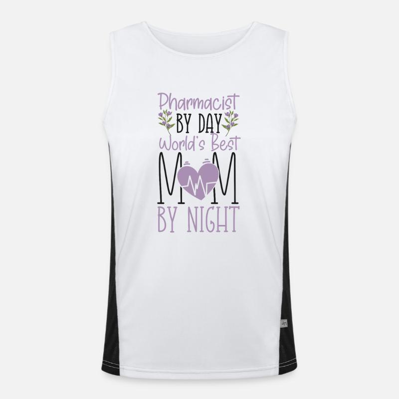 Pharmacy Tech Technician - Men's Functional Contrast Tank Top  - white/black