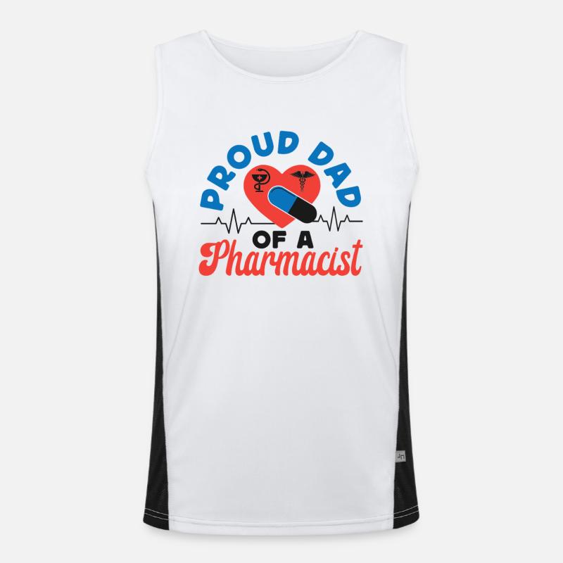 Pharmacy Tech Technician - Men's Functional Contrast Tank Top  - white/black