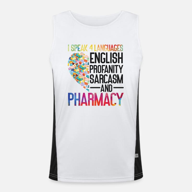 Pharmacy Tech Technician - Men's Functional Contrast Tank Top  - white/black