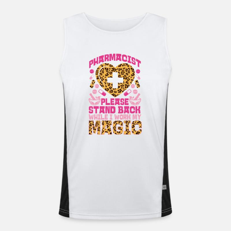 Pharmacy Tech Technician - Men's Functional Contrast Tank Top  - white/black