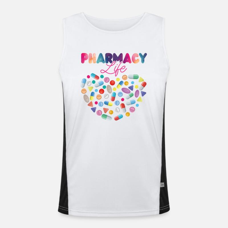 Pharmacy Tech Technician - Men's Functional Contrast Tank Top  - white/black