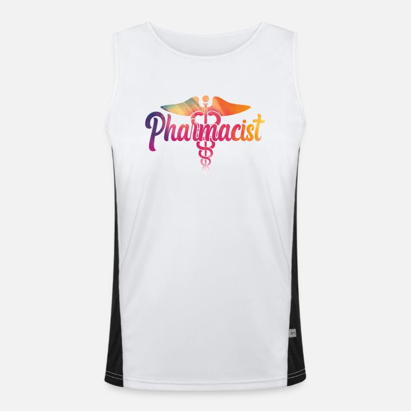 Pharmacy Tech Technician - Men's Functional Contrast Tank Top  - white/black
