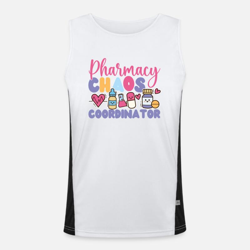 Pharmacy Tech Technician - Men's Functional Contrast Tank Top  - white/black
