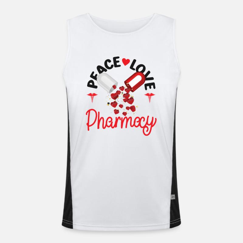 Pharmacy Tech Technician - Men's Functional Contrast Tank Top  - white/black