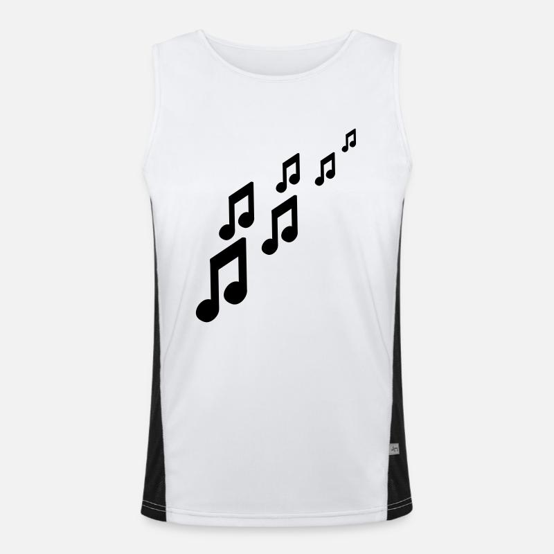 Notes - Men's Functional Contrast Tank Top  - white/black