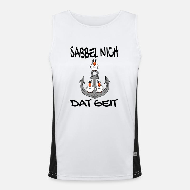 Sabbel Nich Dat Geit - Plattdeutsch Nordsee Funktionelles Kontrast-Tank Top für Männer 