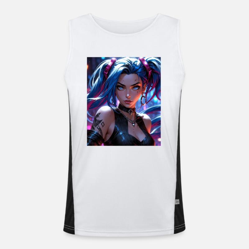 Anime-Mädchen Funktionelles Kontrast-Tank Top für Männer 