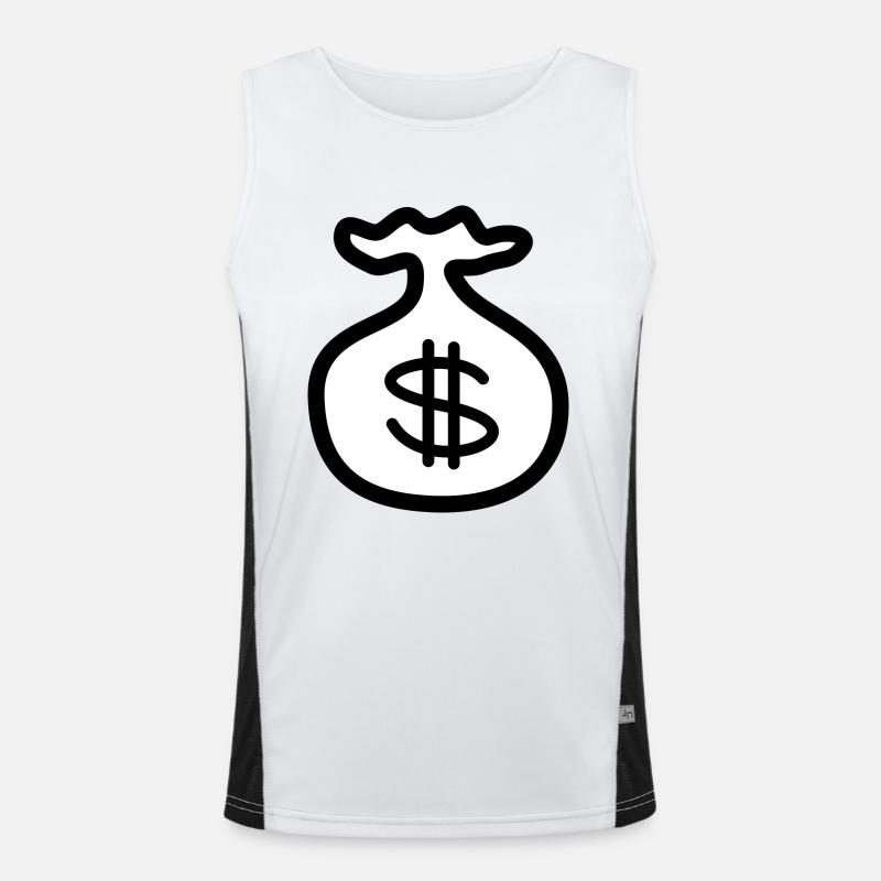 backpack suitcase backpack bag briefcase83 - Men's Functional Contrast Tank Top  - white/black