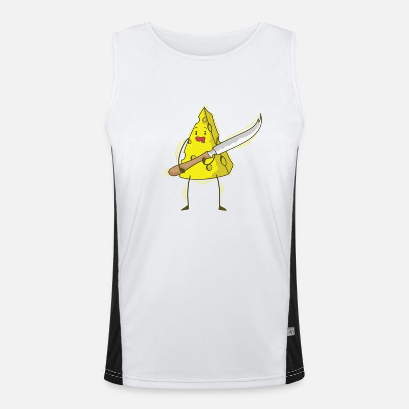 Morceaux de fromage avec couteaux à fromage Débardeur respirant contrasté Homme 