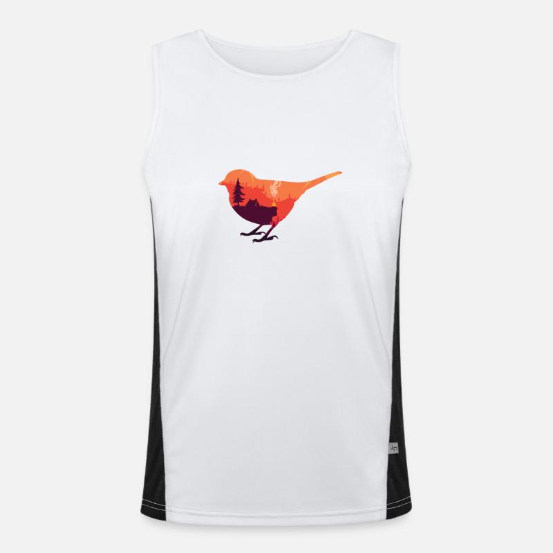 Vogel und Wandern Funktionelles Kontrast-Tank Top für Männer 
