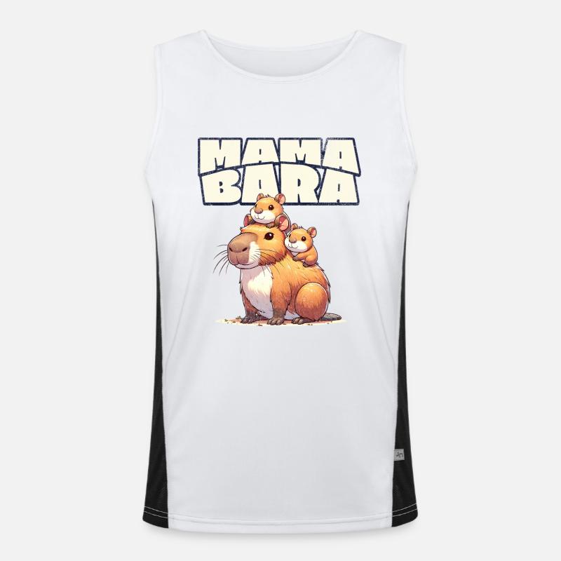 Mamabara Mutter Capybara Funktionelles Kontrast-Tank Top für Männer 