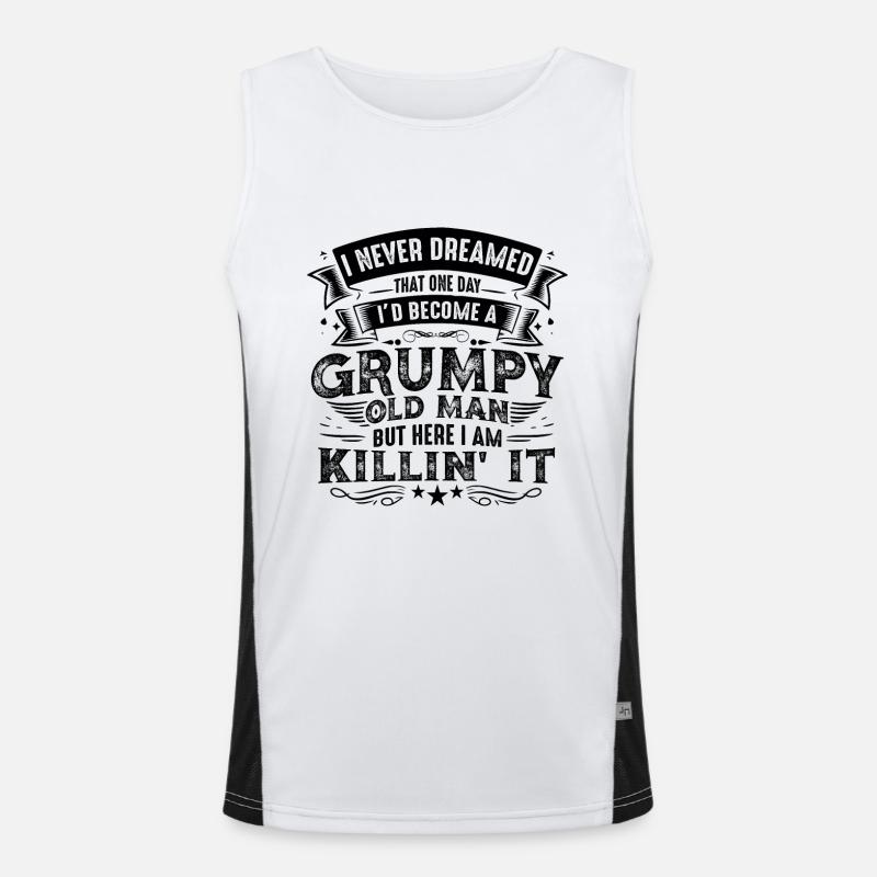 Opa Großvater Geschenkidee Become A Grumpy Old Man Débardeur respirant contrasté Homme 