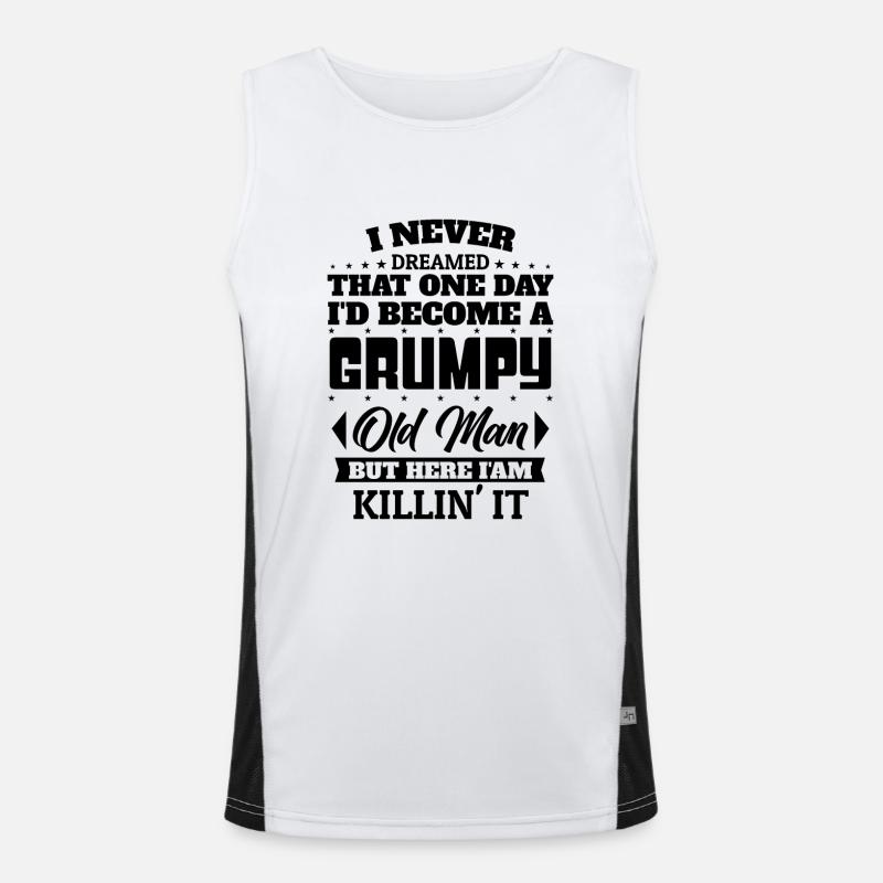Opa Großvater Geschenkidee Become A Grumpy Old Man Débardeur respirant contrasté Homme 