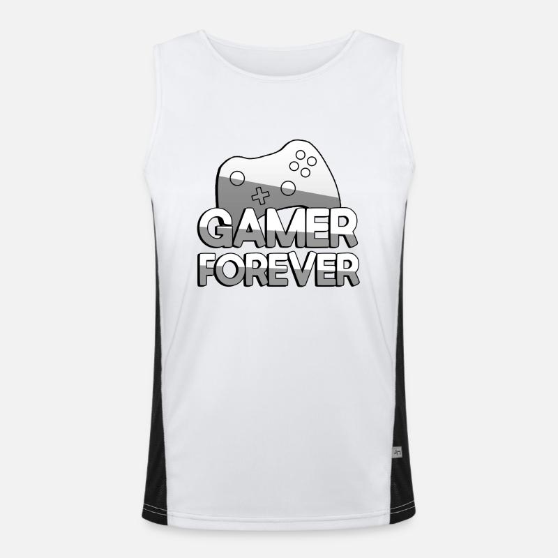 GAMER FOREVER + Controller - Gaming Funktionelles Kontrast-Tank Top für Männer 
