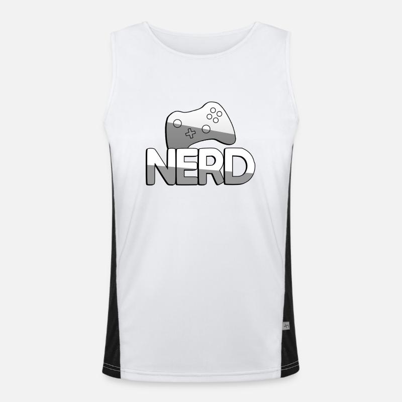 NERD + Controller - Gaming Funktionelles Kontrast-Tank Top für Männer 