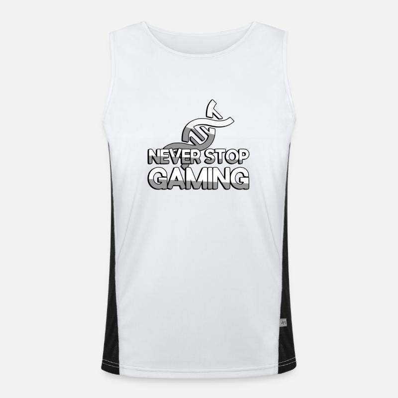 NEVER STOP GAMING + DNA - Gaming Men's Functional Contrast Tank Top 