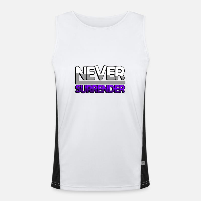 NEVER SURRENDER (Lila) - Gaming Funktionelles Kontrast-Tank Top für Männer 