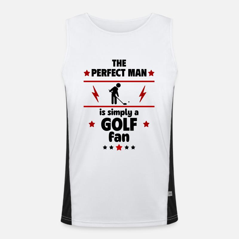 Der perfekte Mann ist einfach ein Golf-Fan Funktionelles Kontrast-Tank Top für Männer 