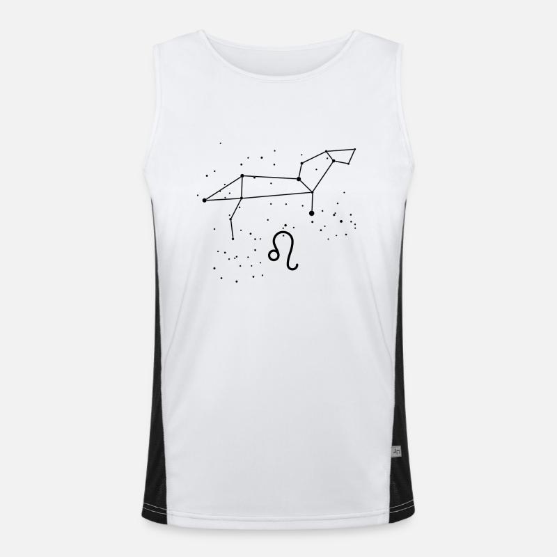 Sternbild Löwe mit astronomisches Zeichen Funktionelles Kontrast-Tank Top für Männer 