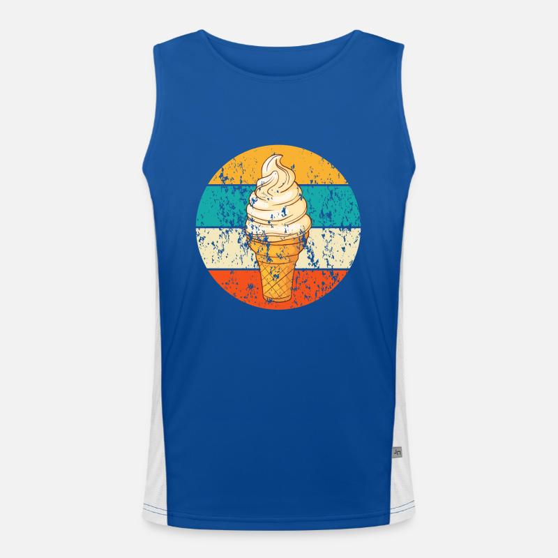 Vintage Retro Eistüte Softeis Funktionelles Kontrast-Tank Top für Männer 