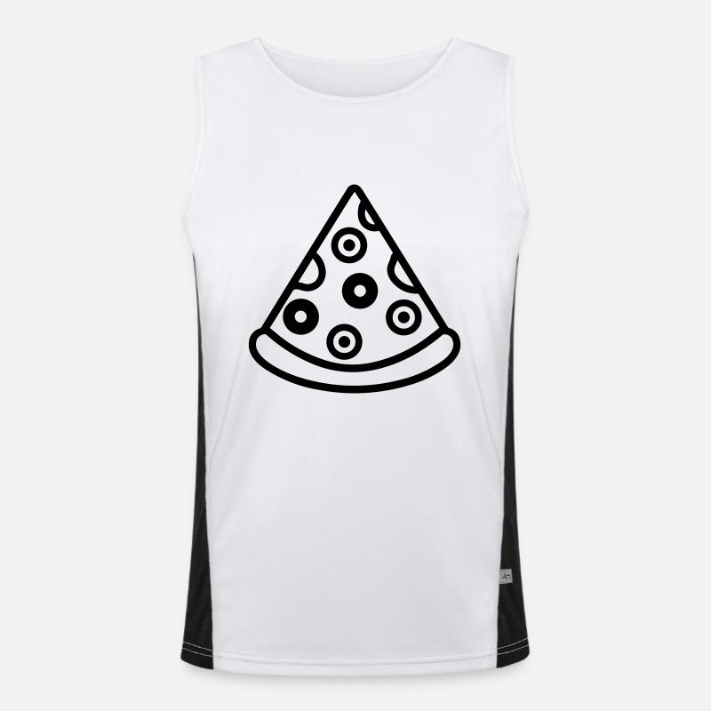 Pizza slice - Men's Functional Contrast Tank Top  - white/black
