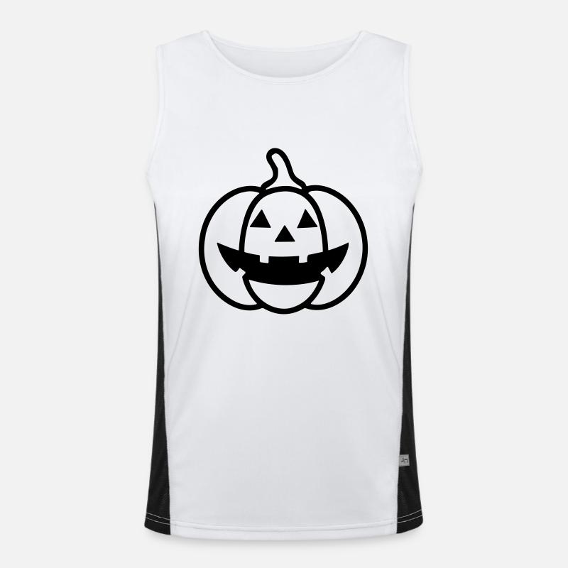 pumpkin - Men's Functional Contrast Tank Top  - white/black