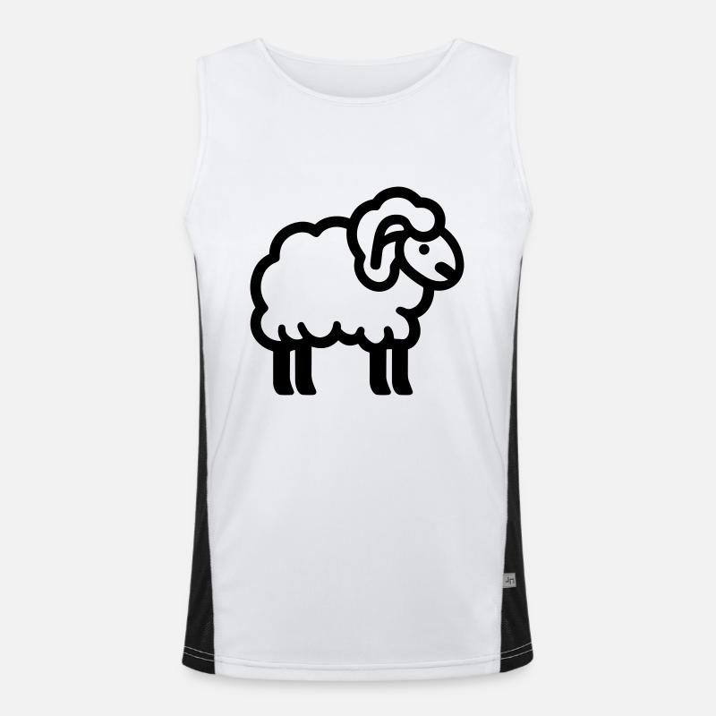 Schaf Funktionelles Kontrast-Tank Top für Männer 