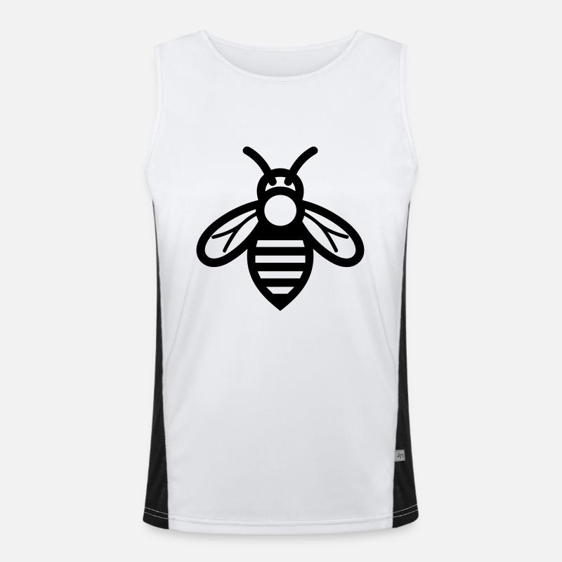 Bee - Men's Functional Contrast Tank Top  - white/black