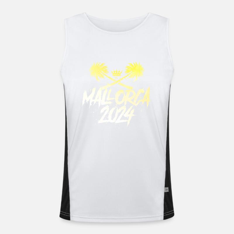 Mallorca 2024 Crown - Men's Functional Contrast Tank Top  - white/black