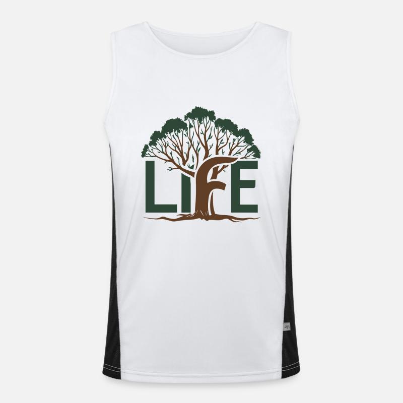 Life Tree Funktionelles Kontrast-Tank Top für Männer 