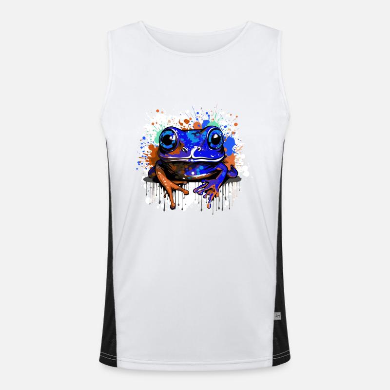 Frosch Bunt Funktionelles Kontrast-Tank Top für Männer 