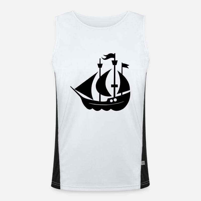 Pirate ship Men's Functional Contrast Tank Top 