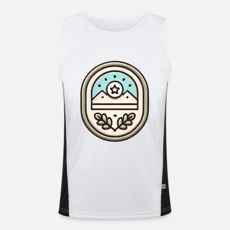 Einfache Abzeichen-Design-Soft-Illustration Funktionelles Kontrast-Tank Top für Männer 