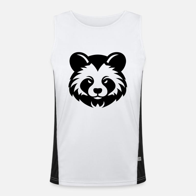 Red Panda - Men's Functional Contrast Tank Top  - white/black