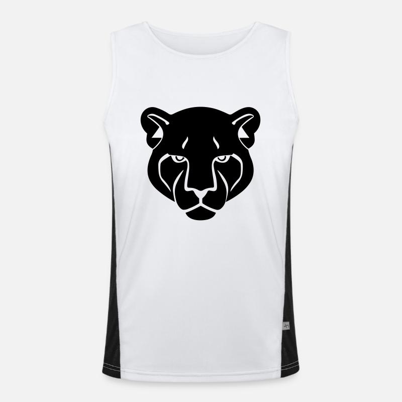 Panther's Head - Men's Functional Contrast Tank Top  - white/black