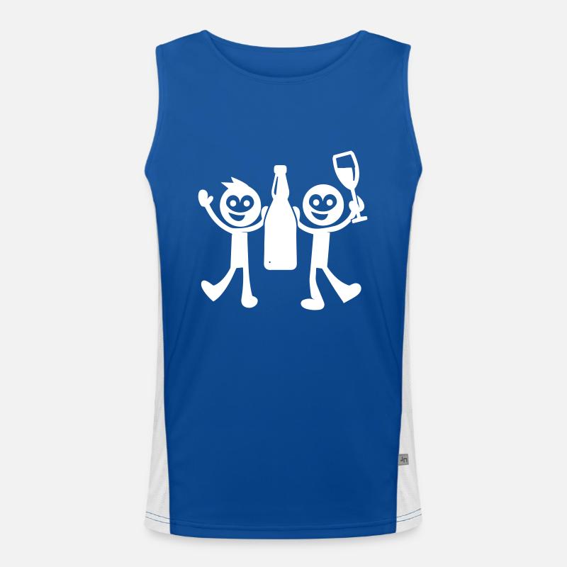 Strichmännchen Junggesellenabschied Funktionelles Kontrast-Tank Top für Männer 