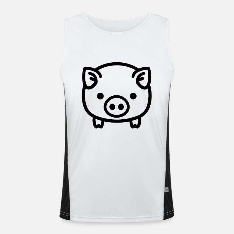 pig - Men's Functional Contrast Tank Top  - white/black