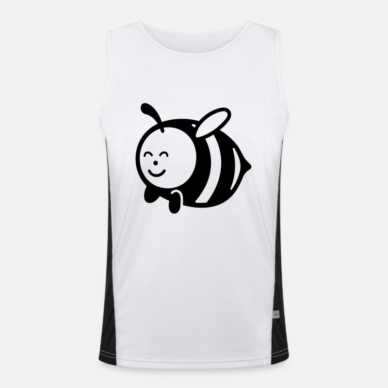 Bee - Men's Functional Contrast Tank Top  - white/black