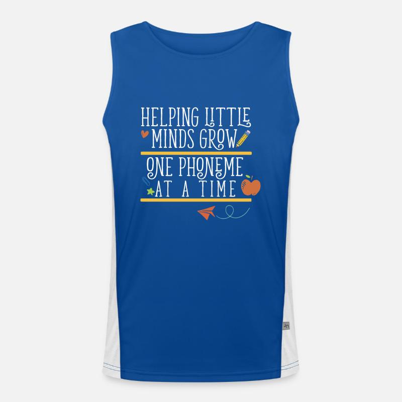 Helping Little Minds Grow One Phoneme At A Time Funktionelles Kontrast-Tank Top für Männer 