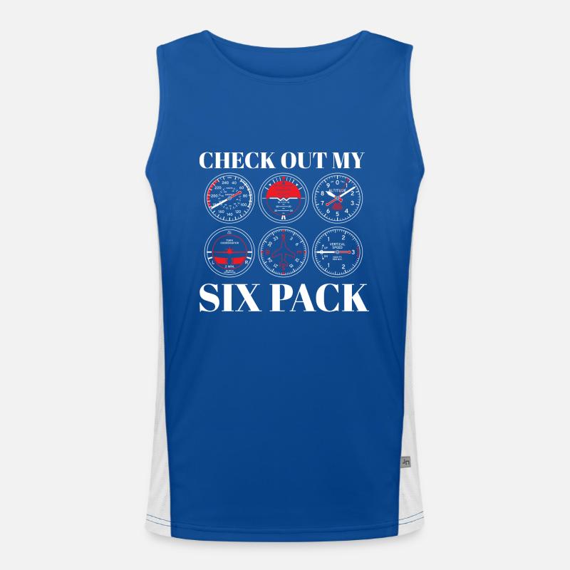 Funny Pilot Six Pack Aviation Flight Simulation Funktionelles Kontrast-Tank Top für Männer 