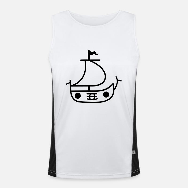 statek piracki Funkcjonalna męska koszulka bez rękawów z kontrastowymi wstawkami 