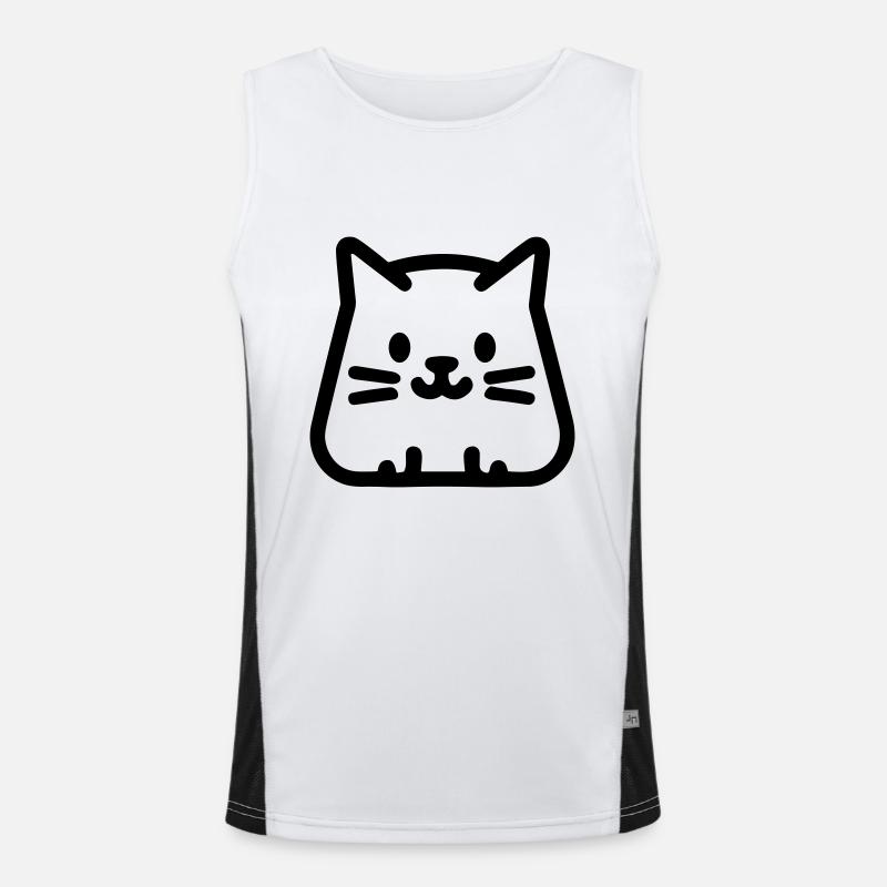 kitten - Men's Functional Contrast Tank Top  - white/black