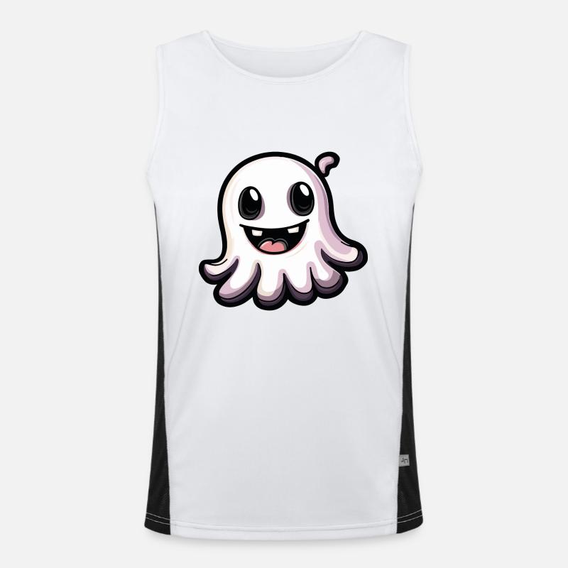 Geist Halloween Niedlich Comic Funktionelles Kontrast-Tank Top für Männer 