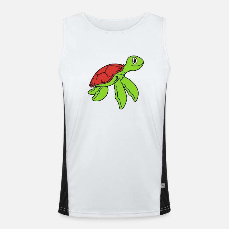 Schildkröte süß Funktionelles Kontrast-Tank Top für Männer 