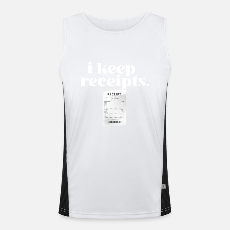 I Keep Receipts Meme Sarcasm Rant Funny Liar Men's Functional Contrast Tank Top 
