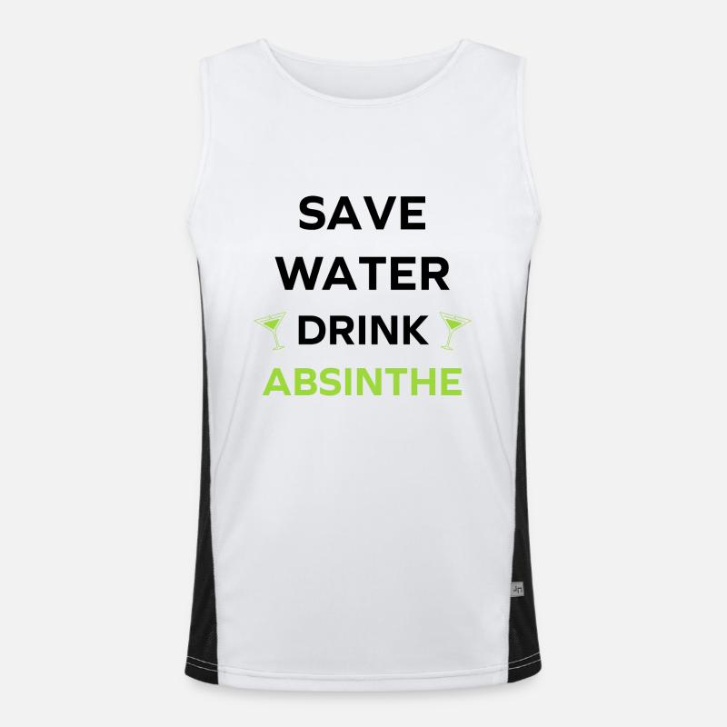 Save water drink absinthe - Men's Functional Contrast Tank Top  - white/black