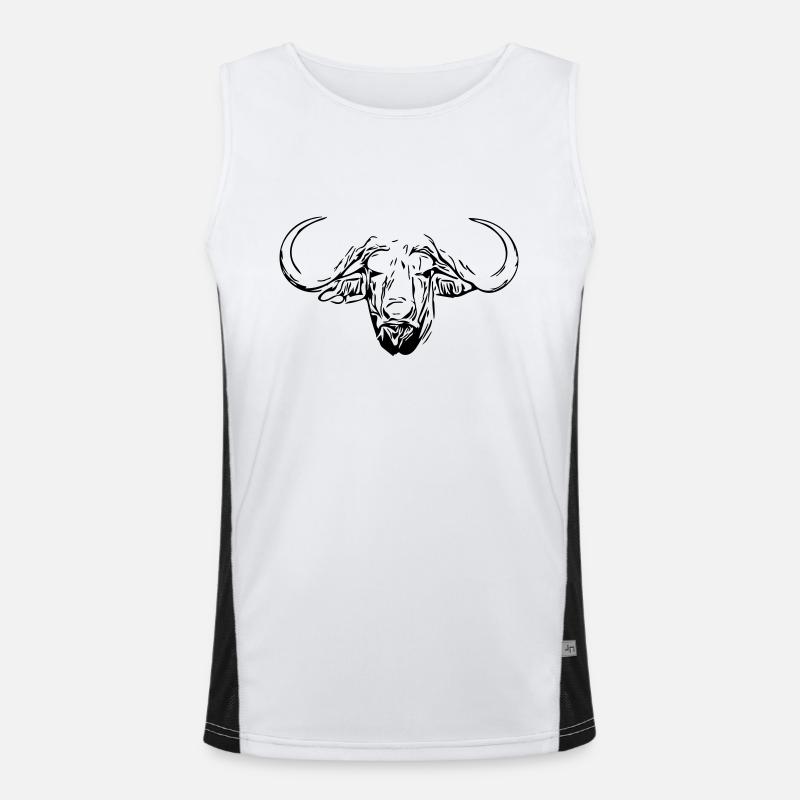 Vannbøffelhode - Funksjonell kontrast-singlet for menn  - hvit/svart