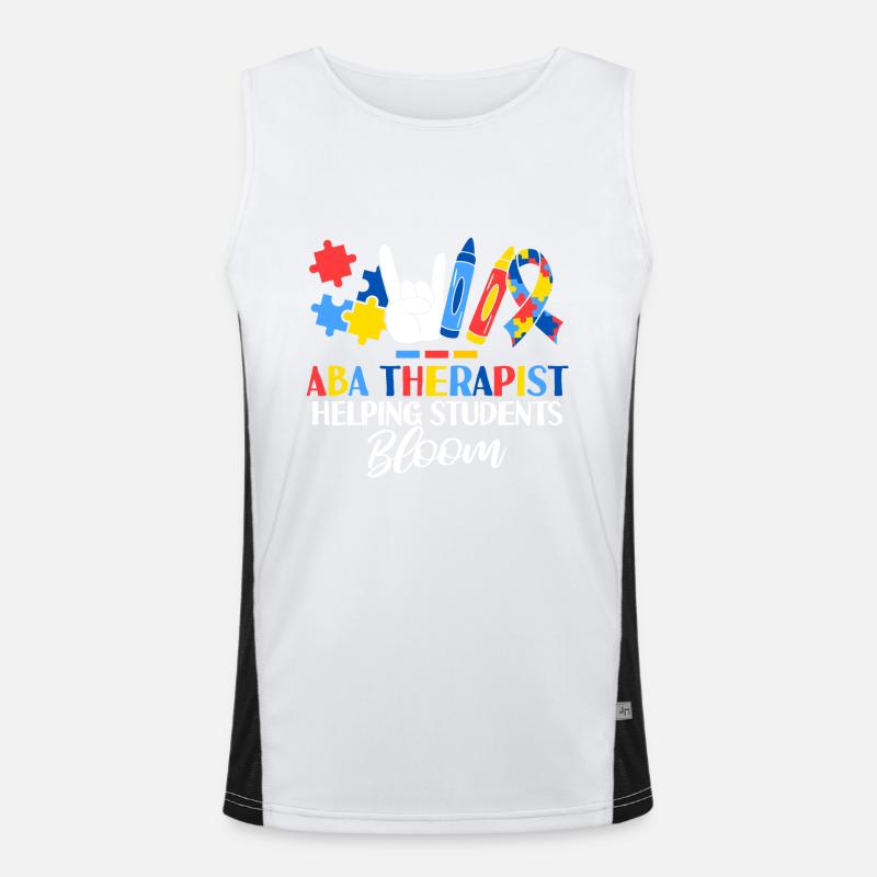 ABA Therapist Helping Students Bloom Behavioral Men's Functional Contrast Tank Top 