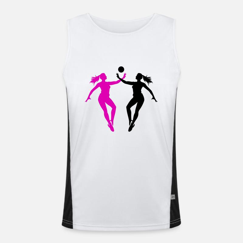Volleyball Player Silhouette Men's Functional Contrast Tank Top 